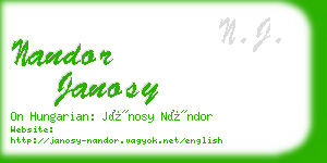 nandor janosy business card